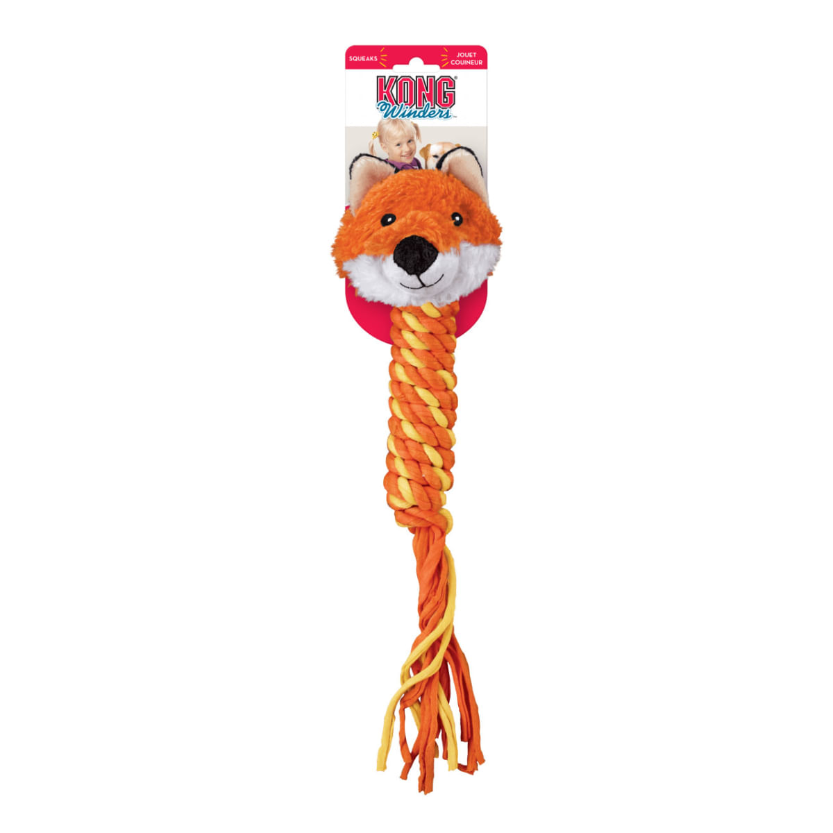 KONG Winders Fox, jucărie sfoară câini, activități fizice, textil KONG Winders Fox, jucărie sfoară câini M, activități fizice, textil, portocaliu, 1buc - poza 2