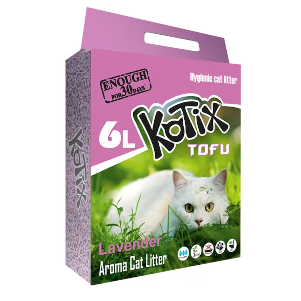 KOTIX, Lavanda, așternut igienic pisici, peleți, tofu, aglomerant, neutralizare mirosuri, biodegradabil, 6l - poza 2