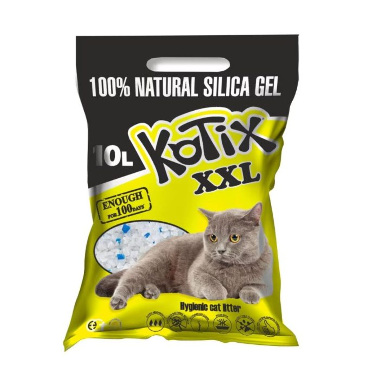 KOTIX Normal, așternut igienic pisici, granule, silicat, neaglomerant, fără praf, 10l - poza 2