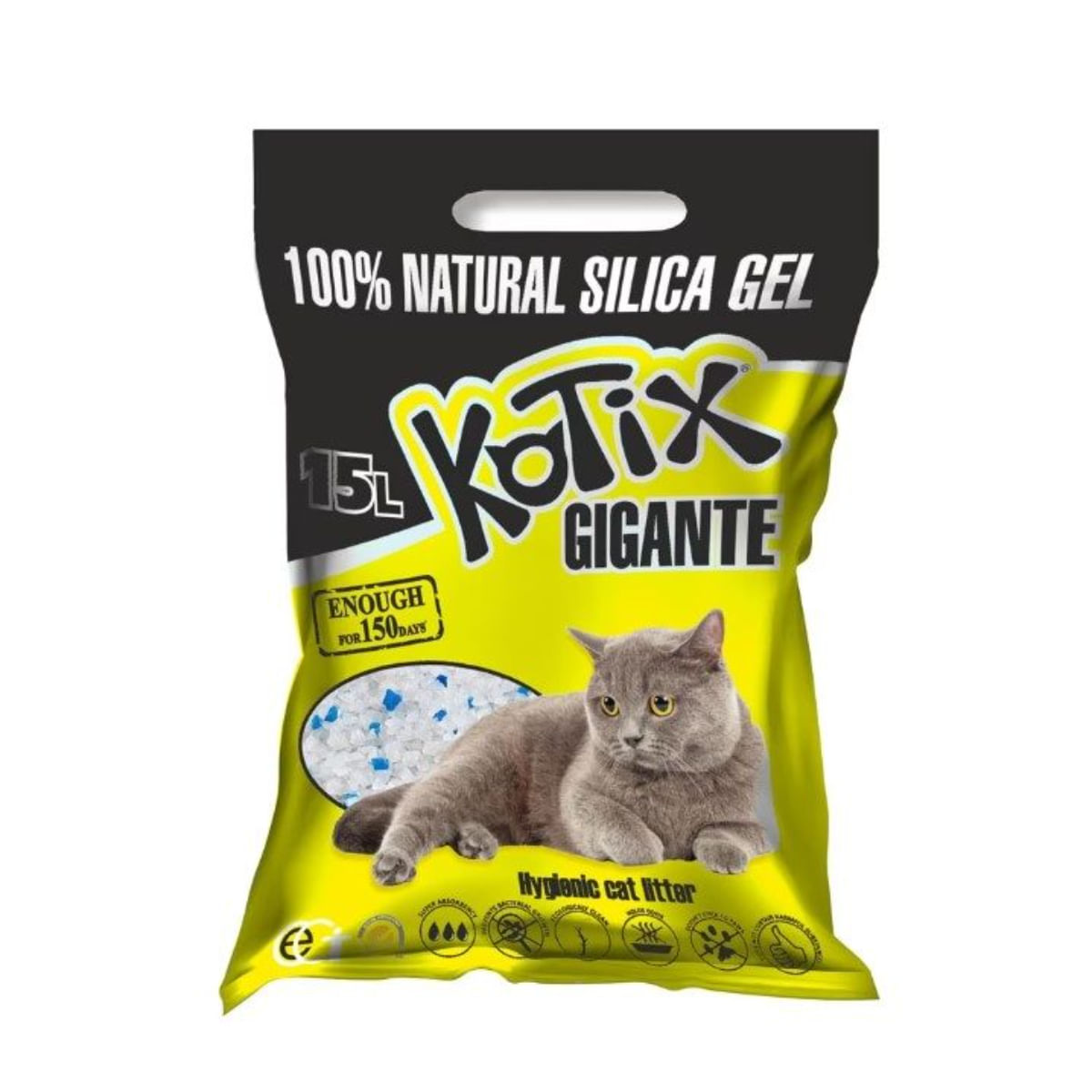 KOTIX Normal, așternut igienic pisici, granule, silicat, neaglomerant, fără praf, 15l - poza 1