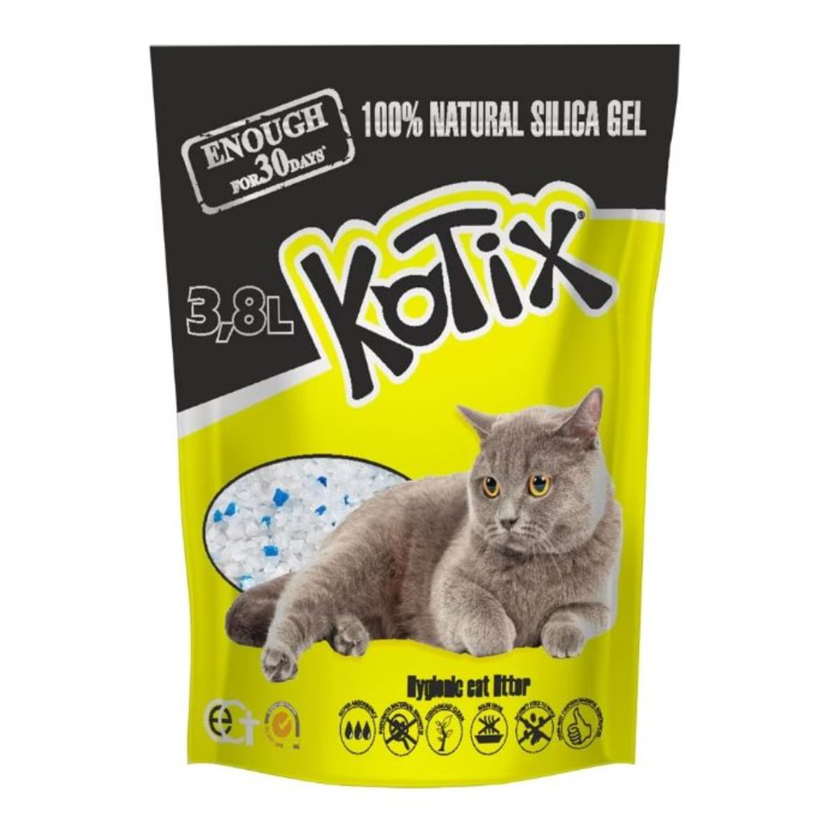 KOTIX Normal, așternut igienic pisici, granule, silicat, neaglomerant, fără praf, 3.8l - poza 2