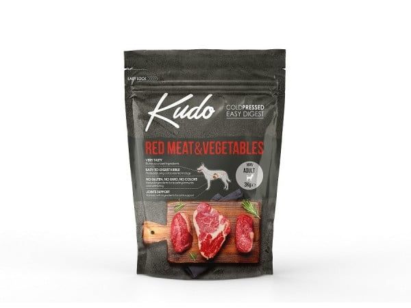 Kudo Adult Mini, Hrana Uscata Presata la Rece, Carne Rosie si Legume, 3 kg