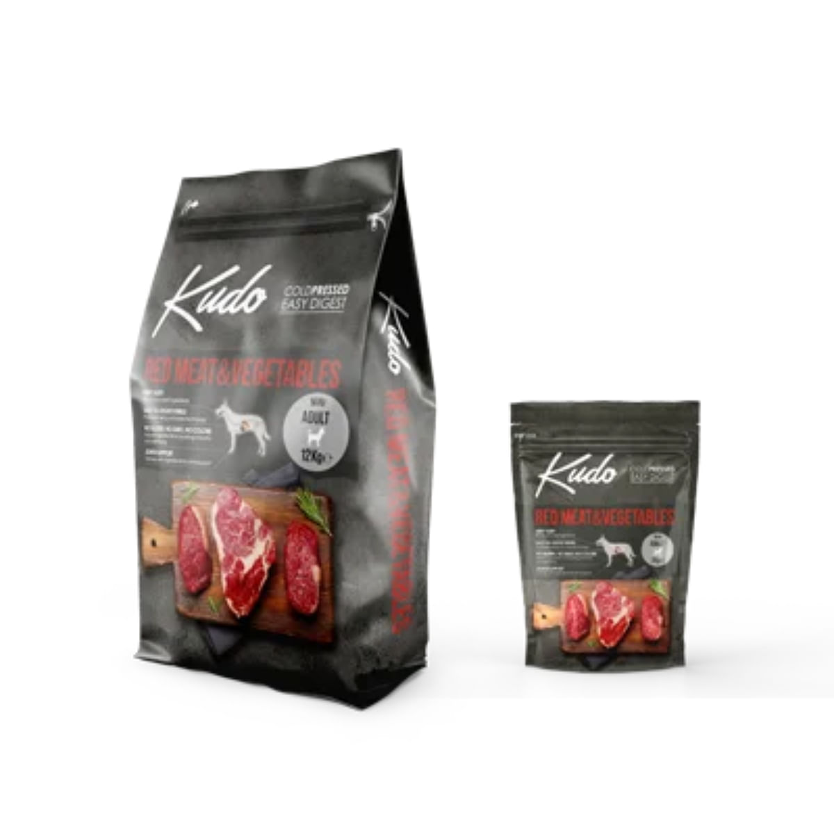 KUDO Medium And Maxi Breed, M-XL, Vită și Miel, hrană uscată conținut redus cereale câini, presată la rece, 12kg - poza 1