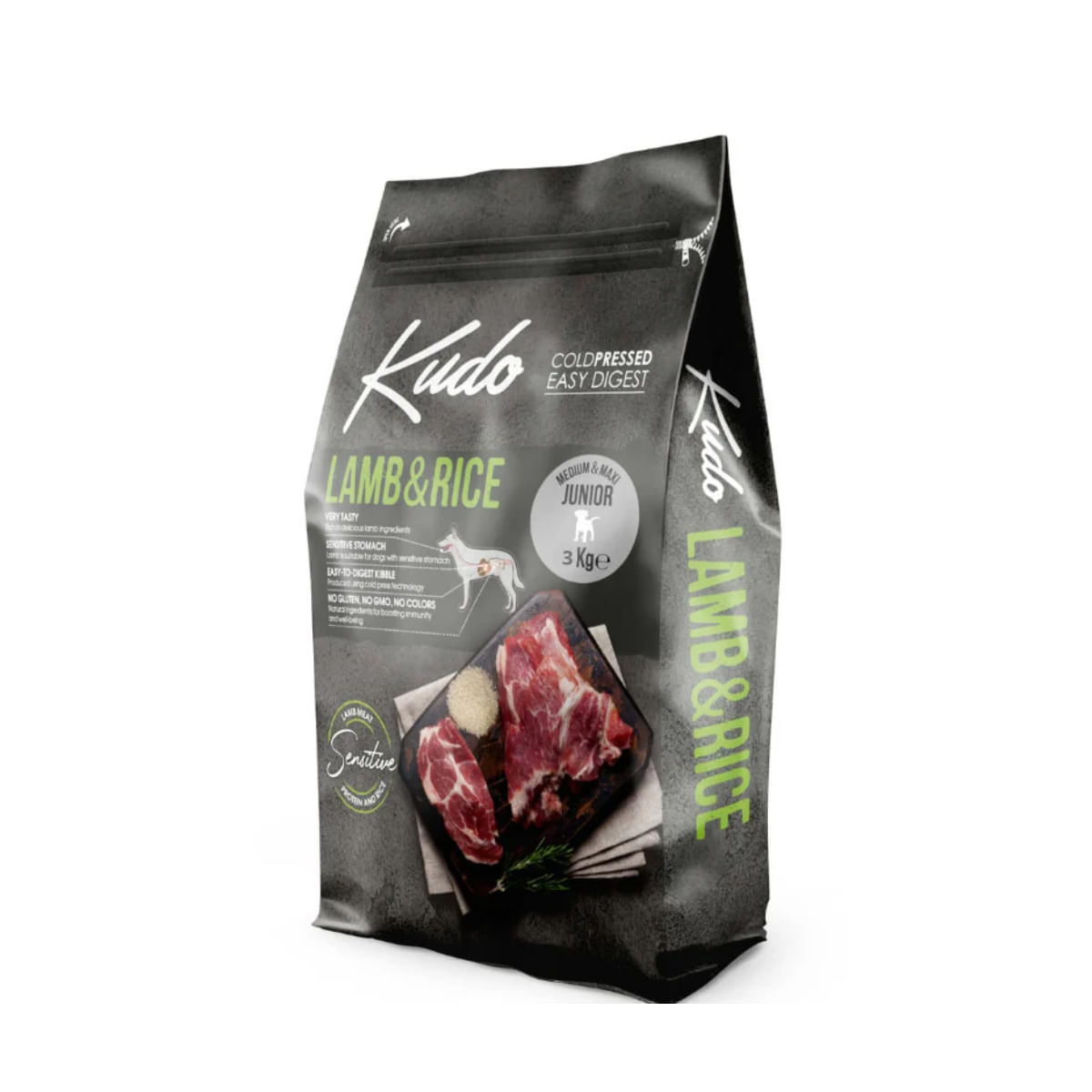 KUDO Medium And Maxi Junior, M-XL, Miel și Orez, hrană uscată conținut redus cereale câini junior, presată la rece, 3kg - poza 2