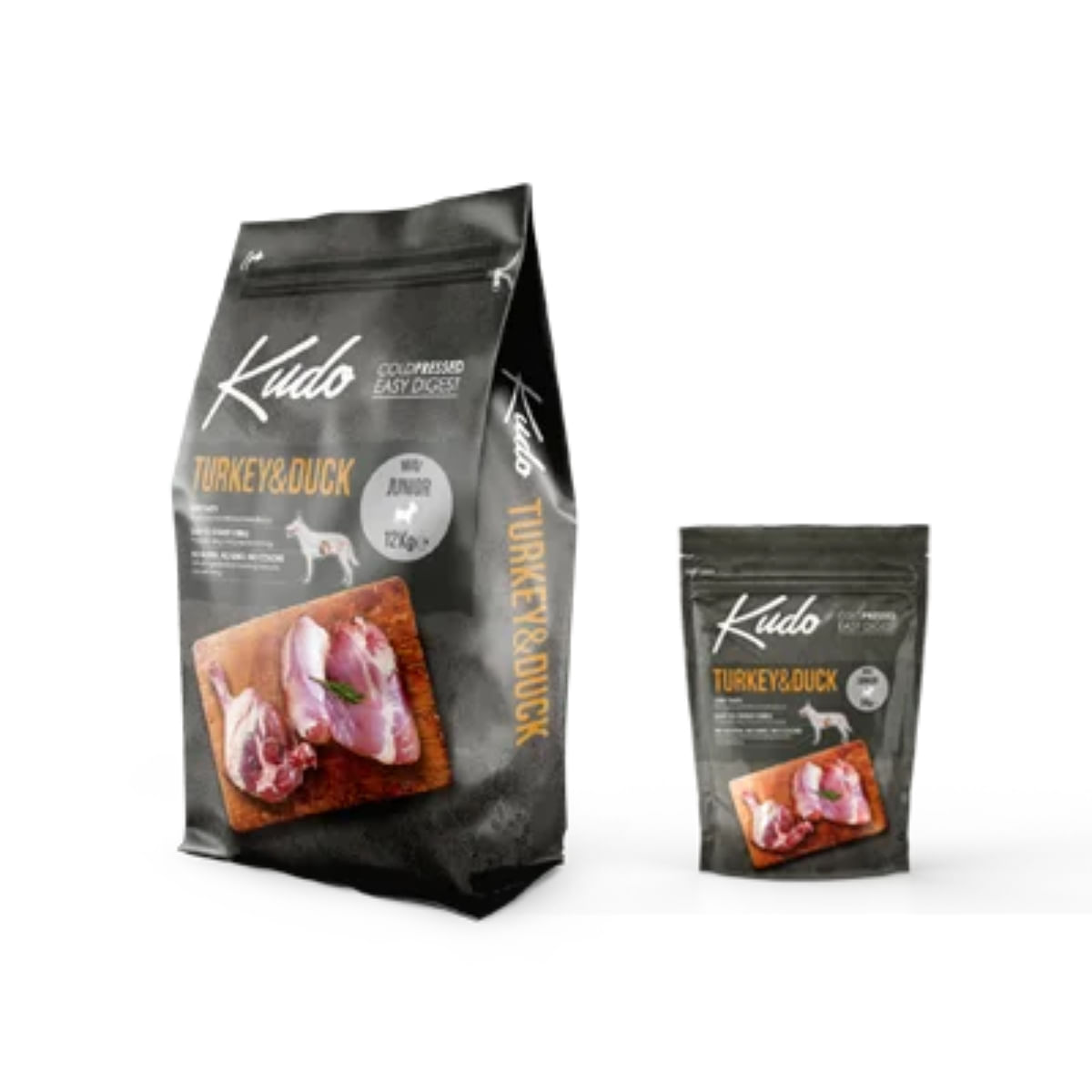 KUDO Senior Light, XS-XL, Pește, hrană uscată conținut redus cereale câini senior, obezitate, presată la rece, 12kg - poza 1