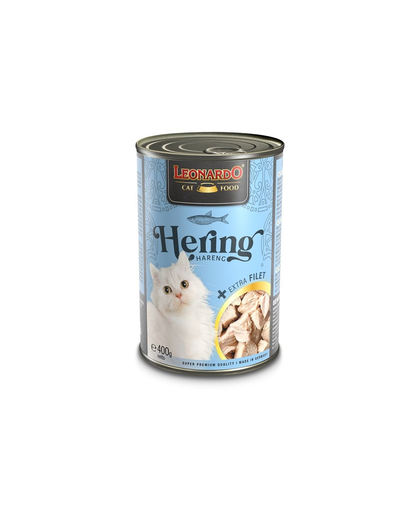 LEONARDO conserve hrana umeda pisica, hering 6x400 g