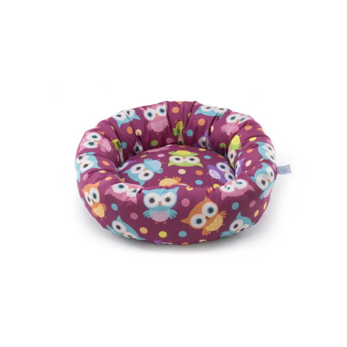 LEOPET Donuts Owls, pat rotund câini, poliester, imprimeu bufnițe, multicolor, 60x15cm - poza 3