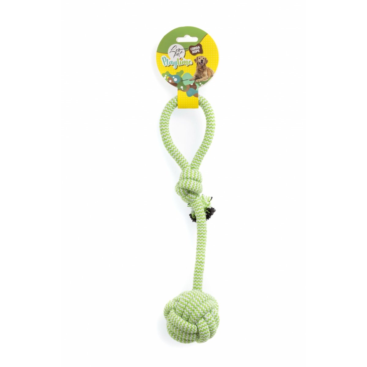 LEOPET, jucărie sfoară câini, S-L, textil, activități fizice, verde și alb, 35.5 cm - poza 1