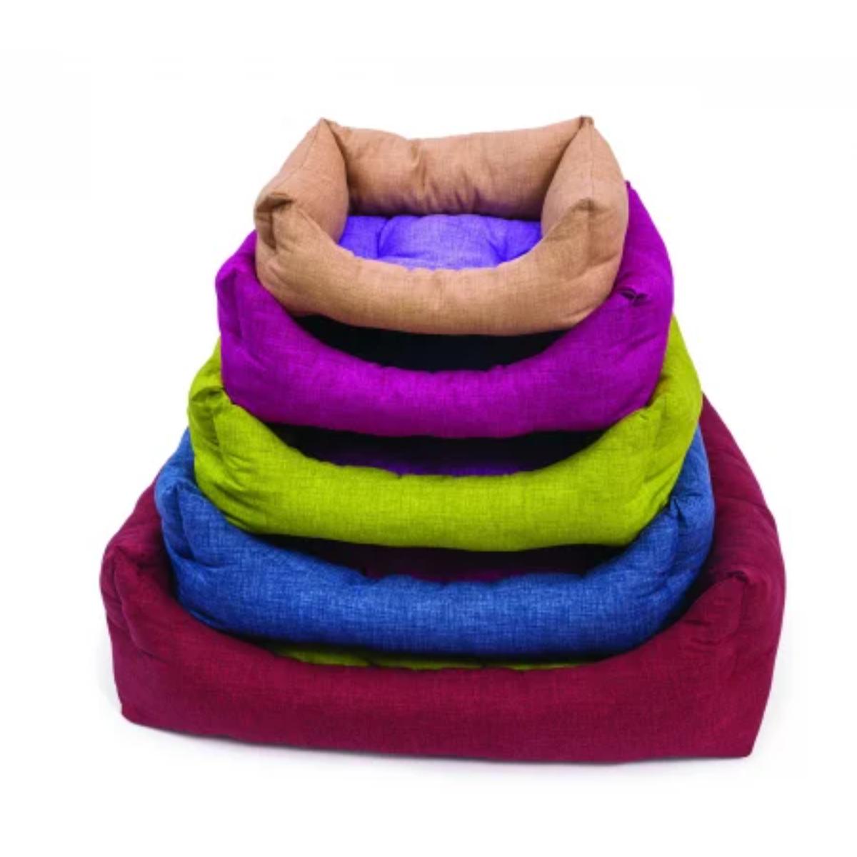 LEOPET Rodi Mix Colours, pat dreptunghiular câini, poliester, pernă reversibilă, diverse culori, 60x70cm - poza 1