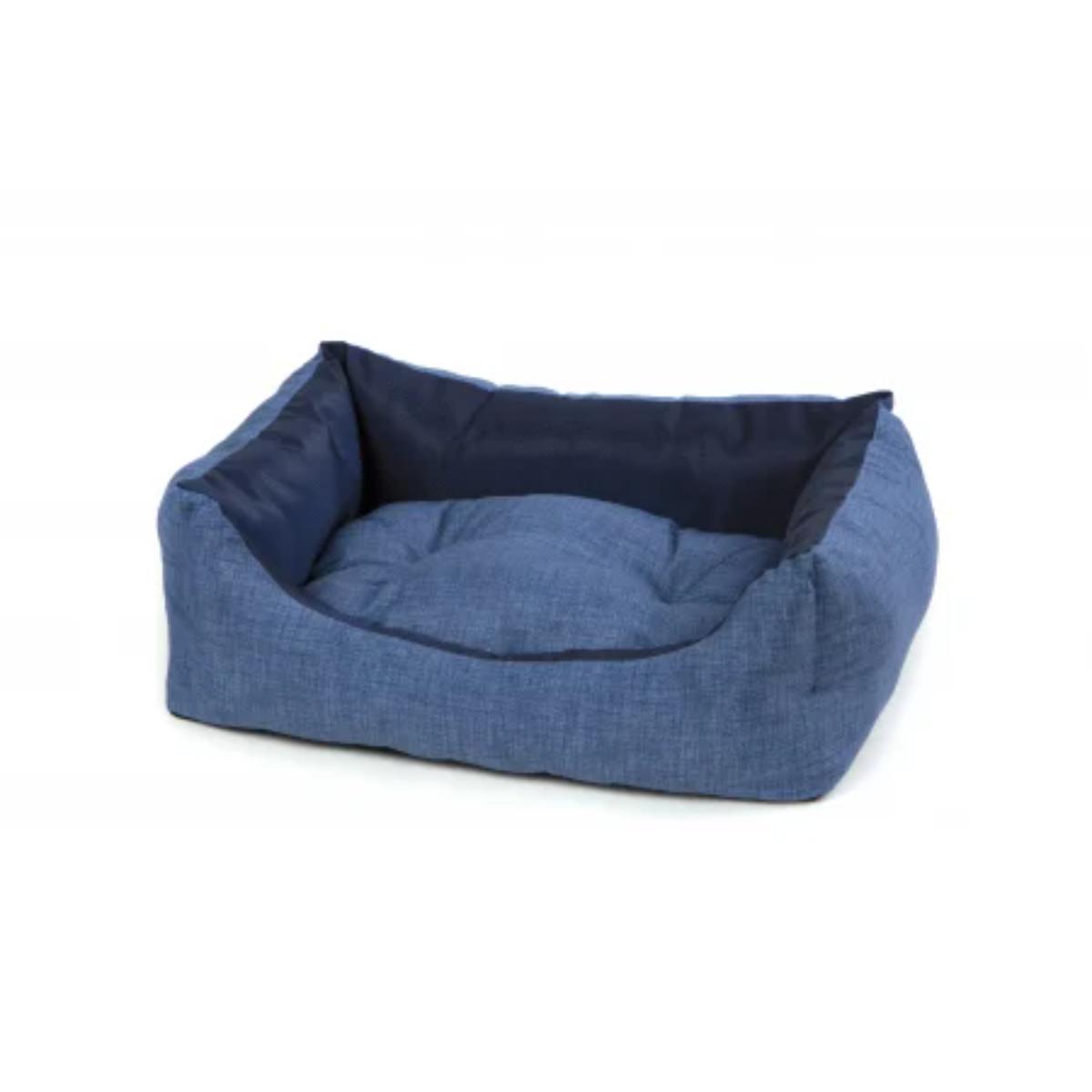 LEOPET Rodi, pat dreptunghiular câini, poliester oxford, rezistent la apă, albastru, 60x70cm - poza 3