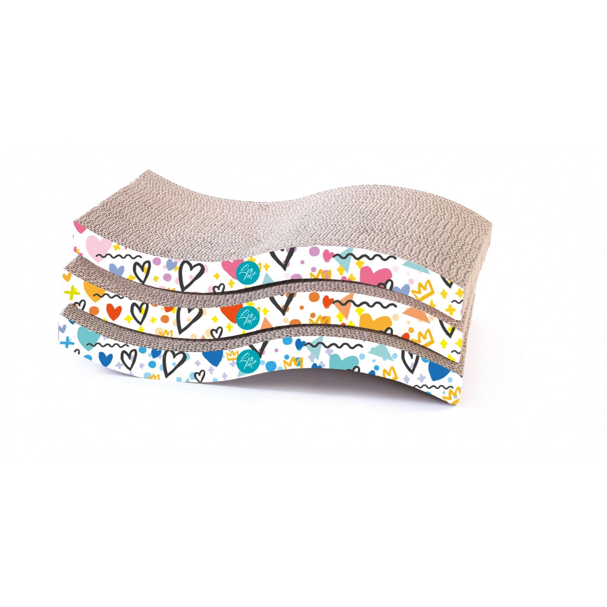 LEOPET Sisal Carton Onda, scratcher pisici, carton, diverse culori, 43 x 22 x 7 cm - poza 1