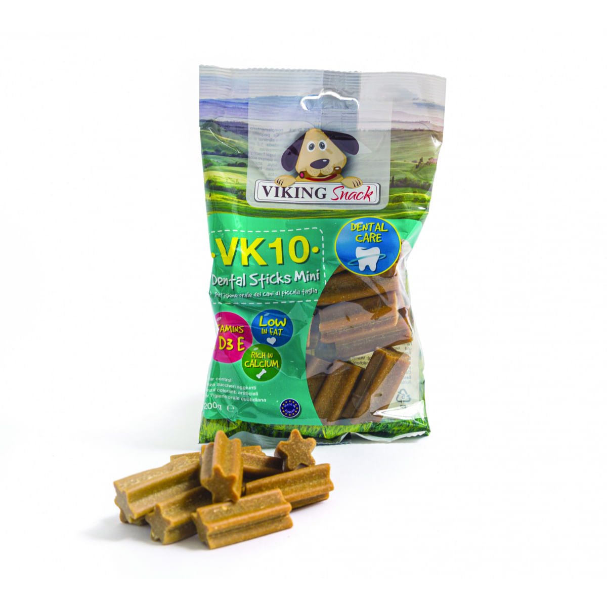 LEOPET Viking Dental Sticks Mini, XS-S, Carne, punguță recompense câini, 200g - poza 1