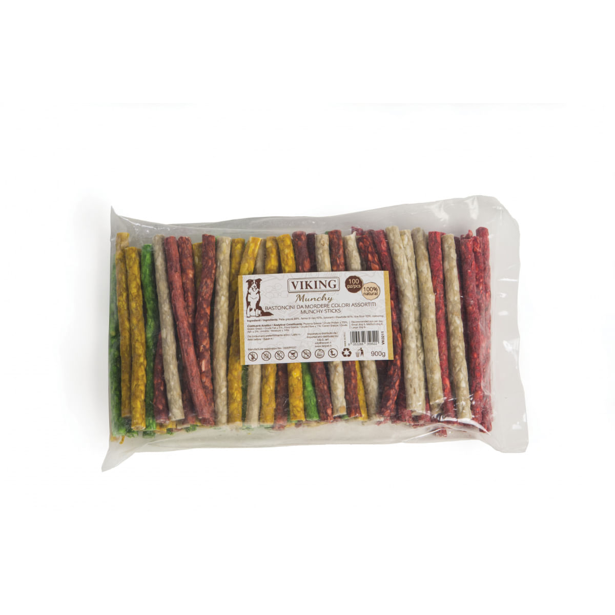 LEOPET Viking Munchy Sticks, XS-XL, Vită, punguță recompense câini, 900g - poza 2