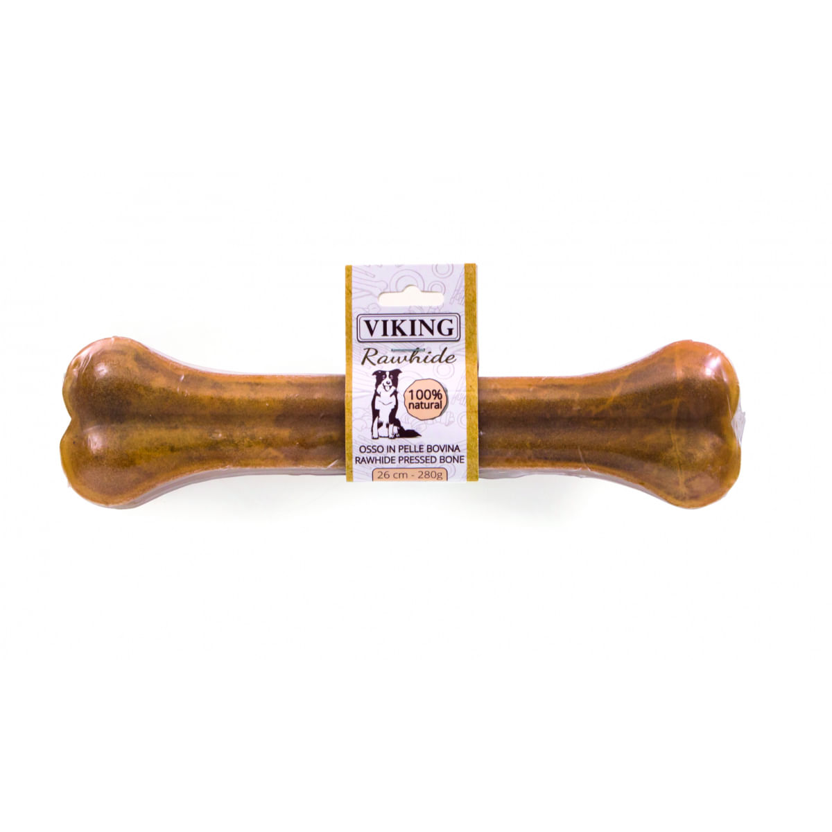 LEOPET Viking Os Piele Presata, L-XL, Vită, punguță recompense fără cereale câini, 280g - poza 1