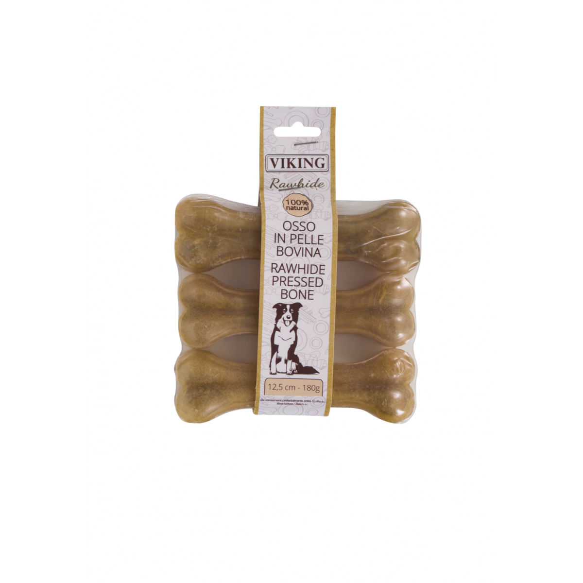 LEOPET Viking Os Piele Presata, M-L, Vită, punguță recompense fără cereale câini, 180g - poza 2
