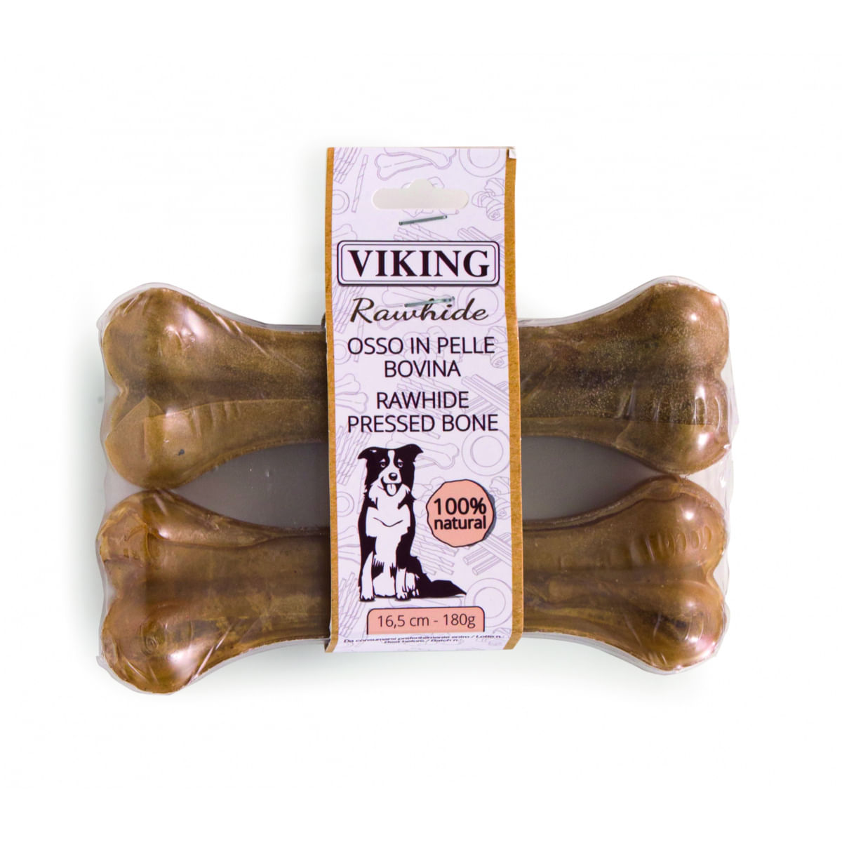 LEOPET Viking Os Piele Presata, M-XL, Vită, punguță recompense fără cereale câini, 180g - poza 2
