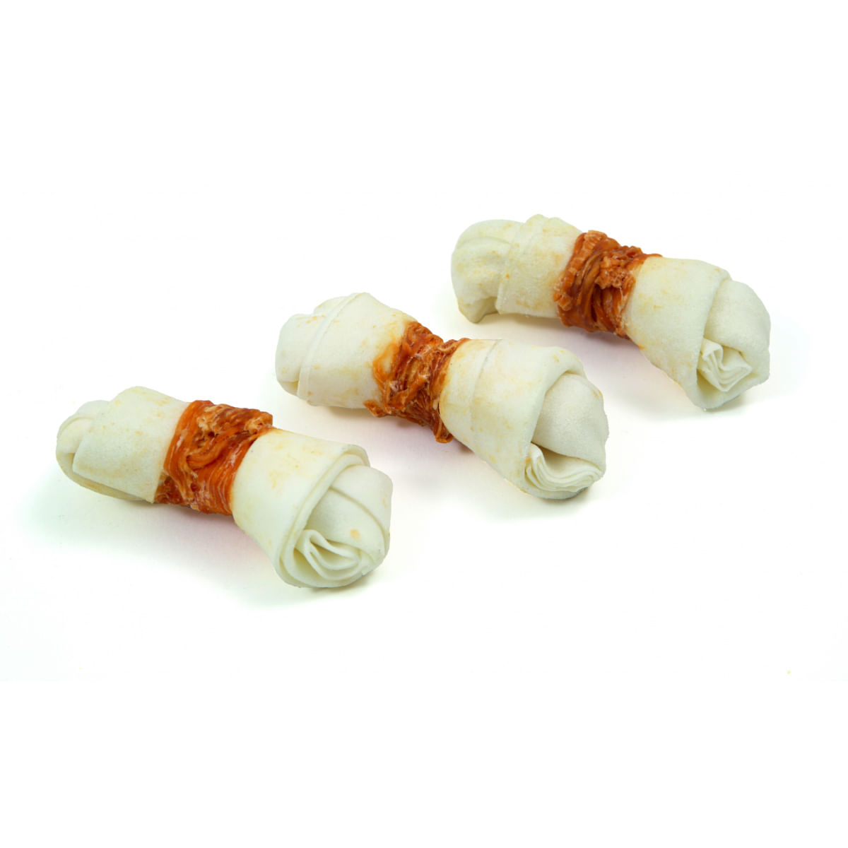 LEOPET Viking Rawhide Bone with Chicken, XS-M, Pui și Vită, punguță recompense fără cereale câini, 75g - poza 3