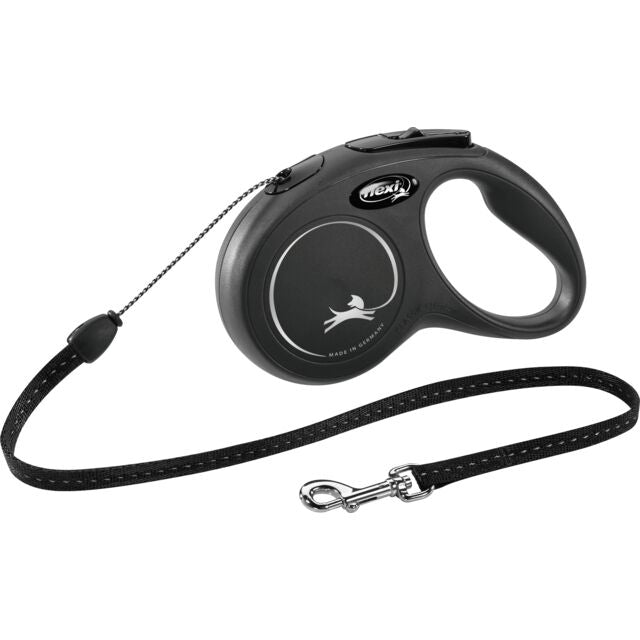 Lesa Flexi Classic, Snur, S 5 m/12 kg Negru