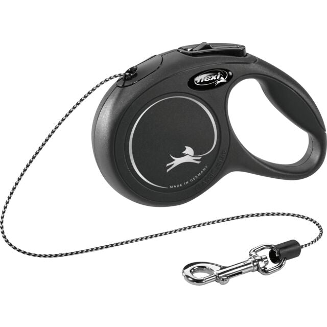 Lesa Flexi Classic, Snur, XS 3 m/8 kg Negru