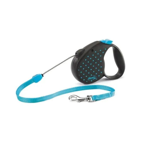 Lesa retractabila cu fir Flexi Albastra S 5 m 15 kg