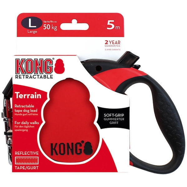 Lesa Retractabila Kong Terrain L, 5m-50 Kg, Rosu - poza 2