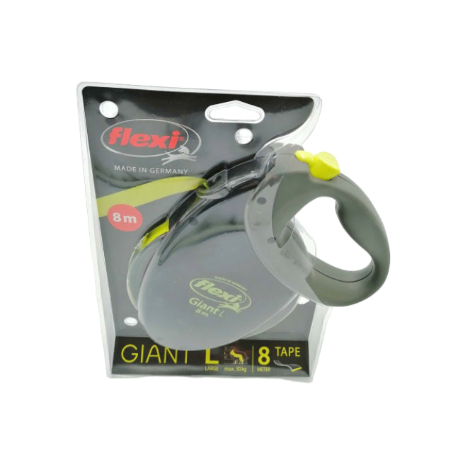 Lesa retractabila pentru caini Flexi, Giant L, 8m, reflectorizanta, verde neon
