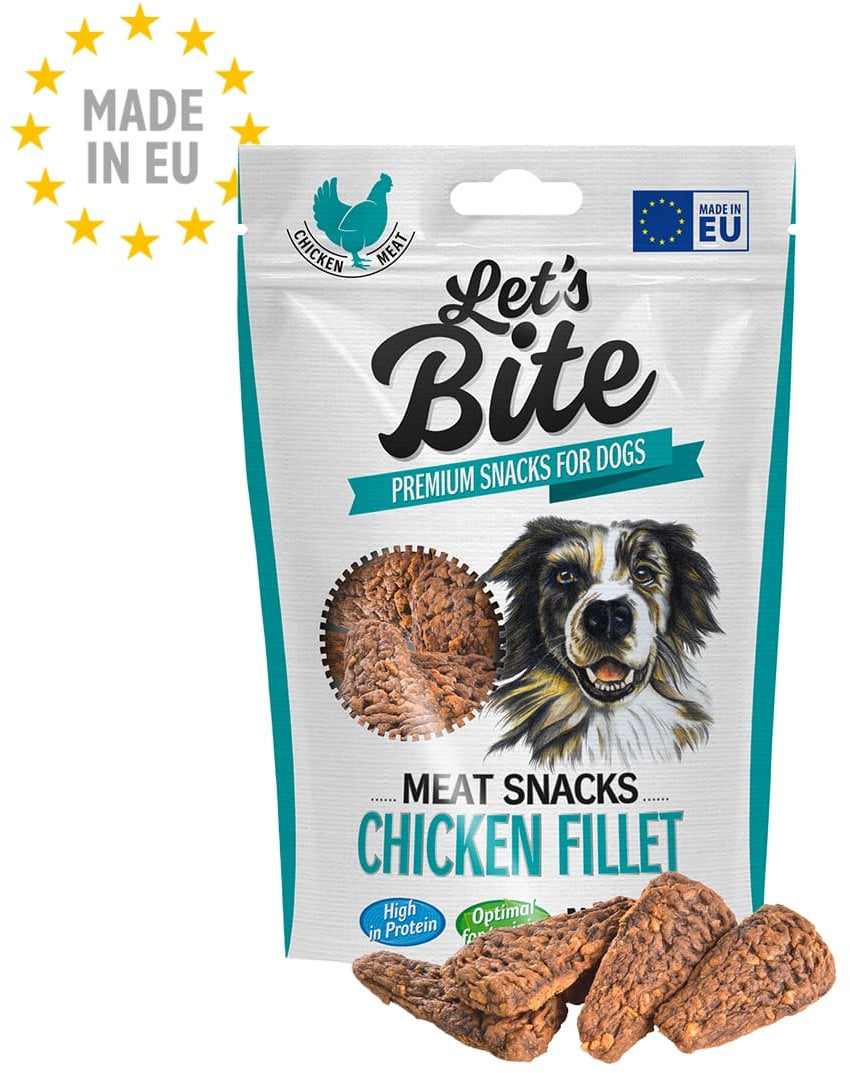 Let's Bite Meat Snacks - recompense pentru câini, file cu Pui