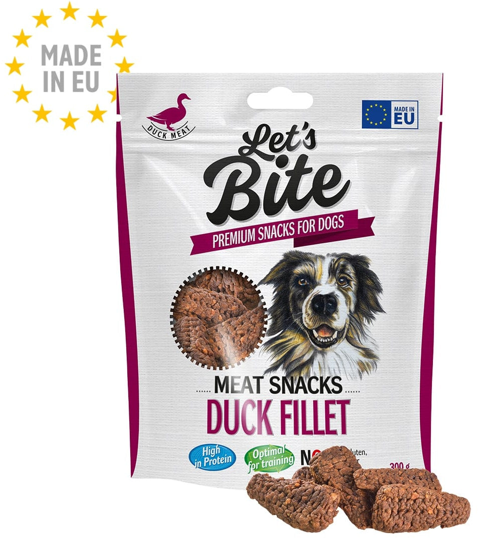 Let's Bite Meat Snacks - recompense pentru câini, file cu Raţă