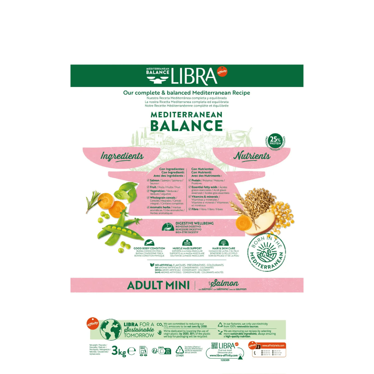 LIBRA Mediterranean Balance Mini Adult, XS-S, Somon, hrană uscată câini, 8kg - poza 4
