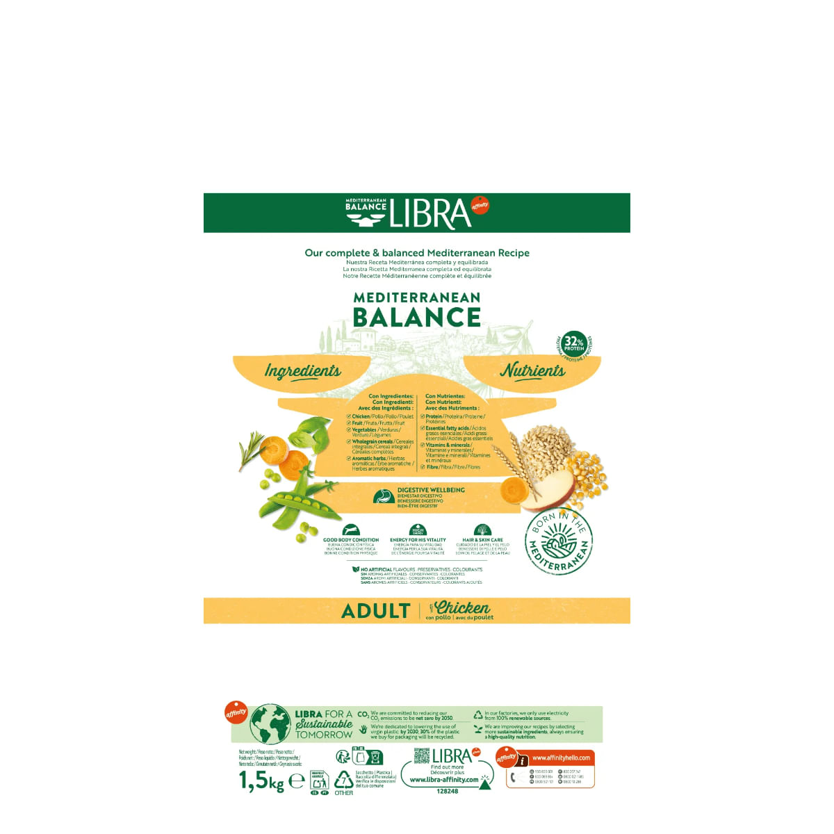 LIBRA Mediterranean Balance, Pui și Fructe, hrană uscată pisici, 12kg - poza 4