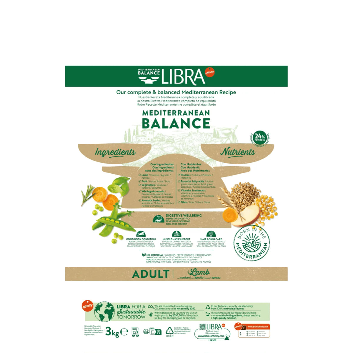 LIBRA Mediterranean Balance XS-XL, Miel, hrană uscată câini, 14kg - poza 4