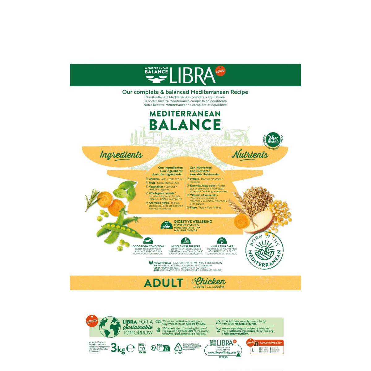 LIBRA Mediterranean Balance, XS-XL, Pui, hrană uscată câini, 14kg - poza 4