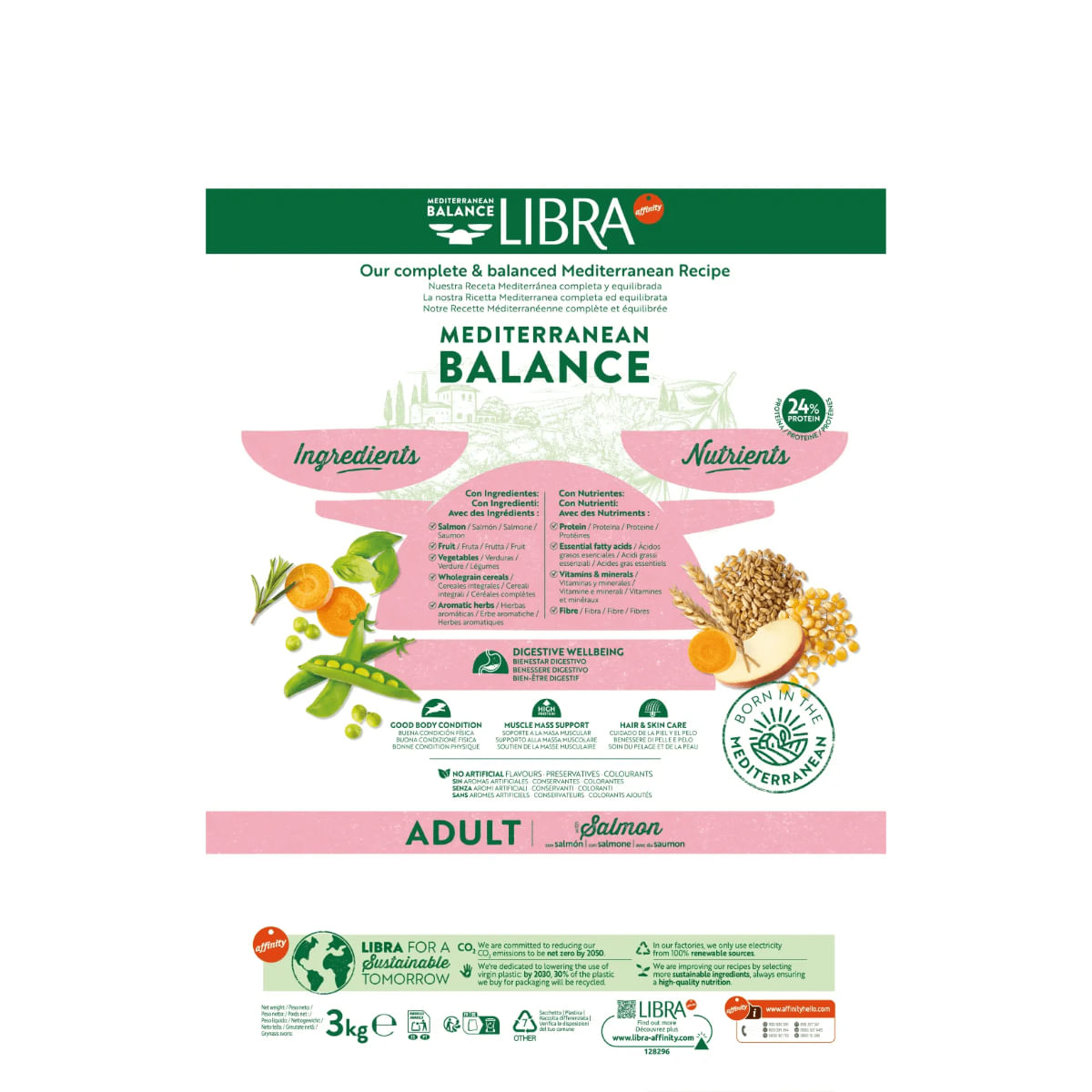 LIBRA Mediterranean Balance, XS-XL, Somon, hrană uscată câini, 14kg - poza 4