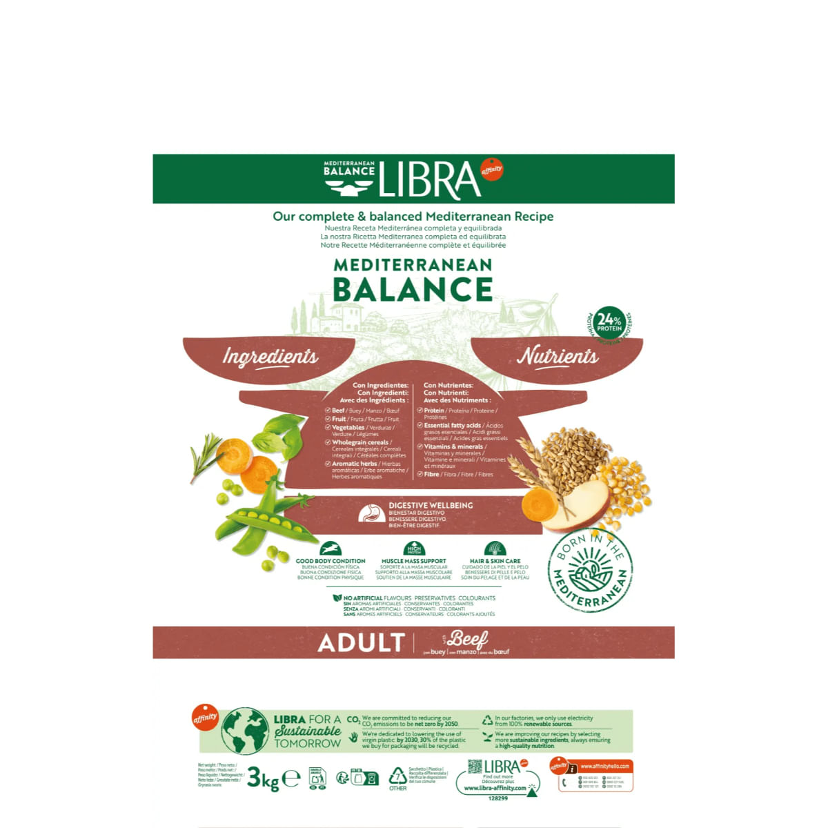 LIBRA Mediterranean Balance XS-XL, Vită, hrană uscată câini, 14kg - poza 4