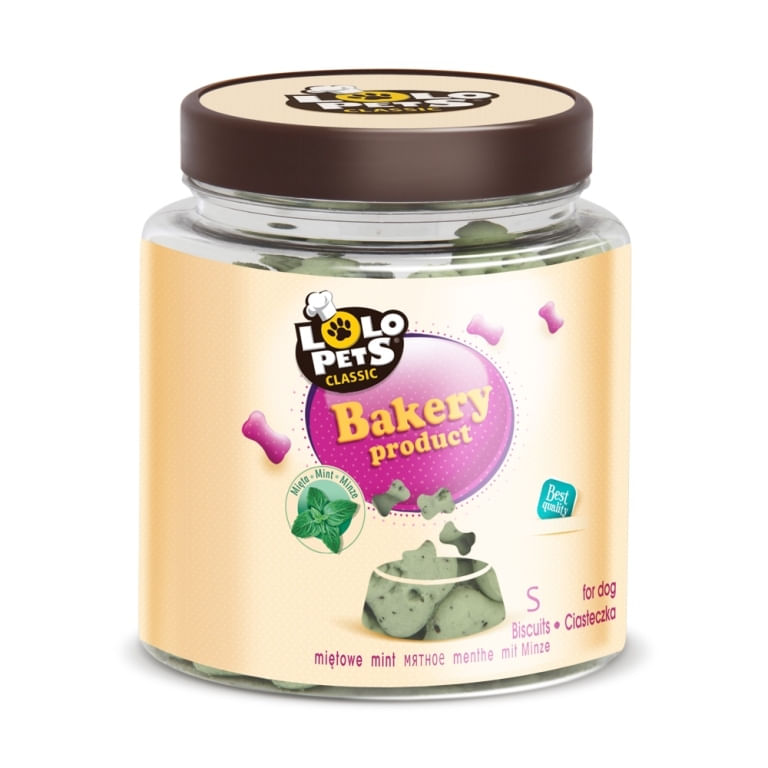 Lolo Pets Caine Biscuiti Bones cu Aroma de Menta Marimea S, 210 g - poza 1
