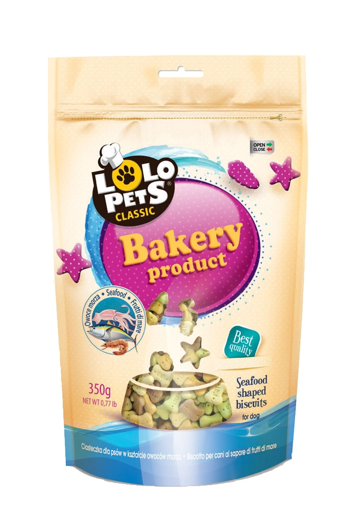 Lolo Pets Caine Biscuiti cu Fructe de Mare, 350 g - poza 2