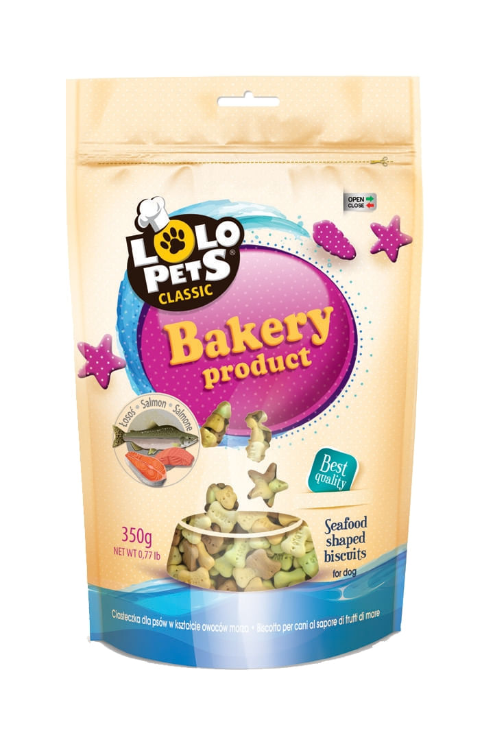 Lolo Pets Caine Biscuiti cu Somon, 350 g - poza 2