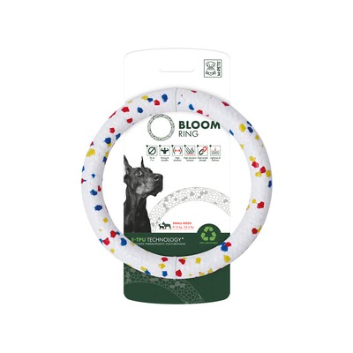 M-PETS Bloom, jucărie inel, câini M-XL, activități fizice, poliester oxford, alb și negru, ⌀18cm - poza 2