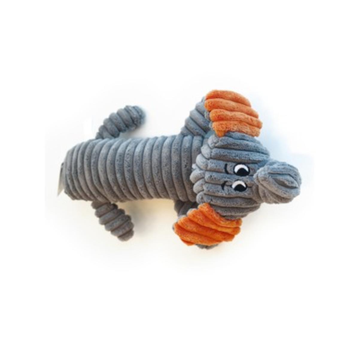M-PETS Bobby Squeaker, jucărie de pluș, câini XS-L, cu sunet, pluș, gri și portocaliu, 32cm - poza 2