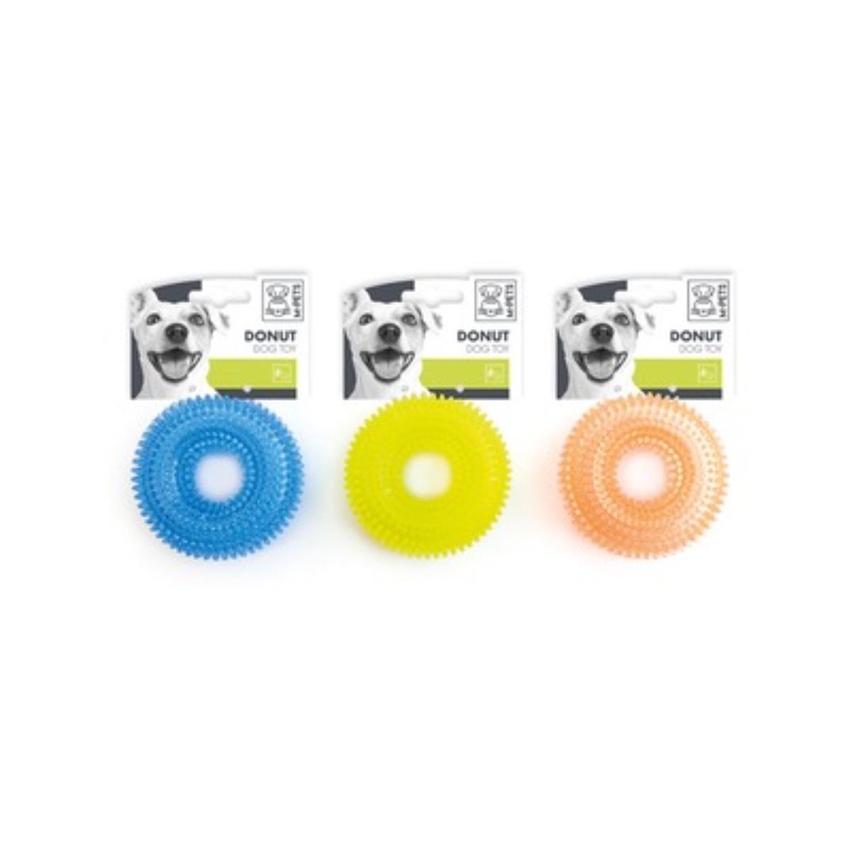 M-PETS Donut, jucărie de ros, câini XS-M, dentiție, cauciuc, diverse culori, ⌀6.7cm - poza 1