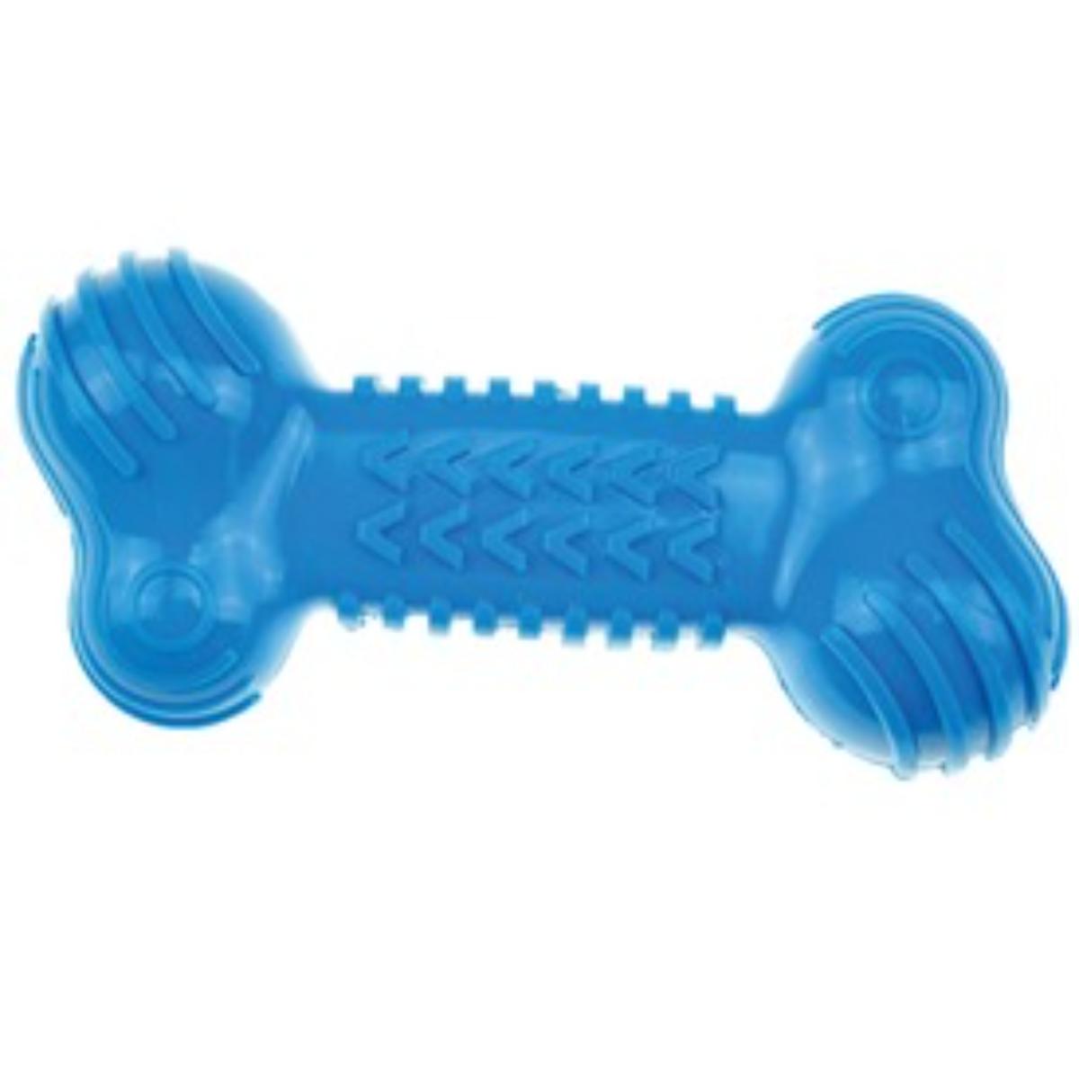 M-PETS Funbone, jucărie de ros câini, dentiție, cauciuc M-PETS Funbone, jucărie de ros câini XS-L, dentiție, cauciuc, albastru, 18cm - poza 1