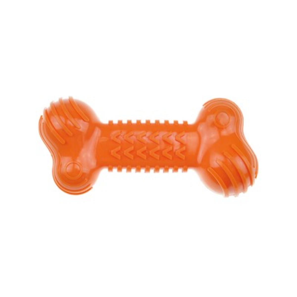 M-PETS Funbone, jucărie de ros câini, dentiție, cauciuc M-PETS Funbone, jucărie de ros câini XS-L, dentiție, cauciuc, portocaliu, 18cm - poza 2