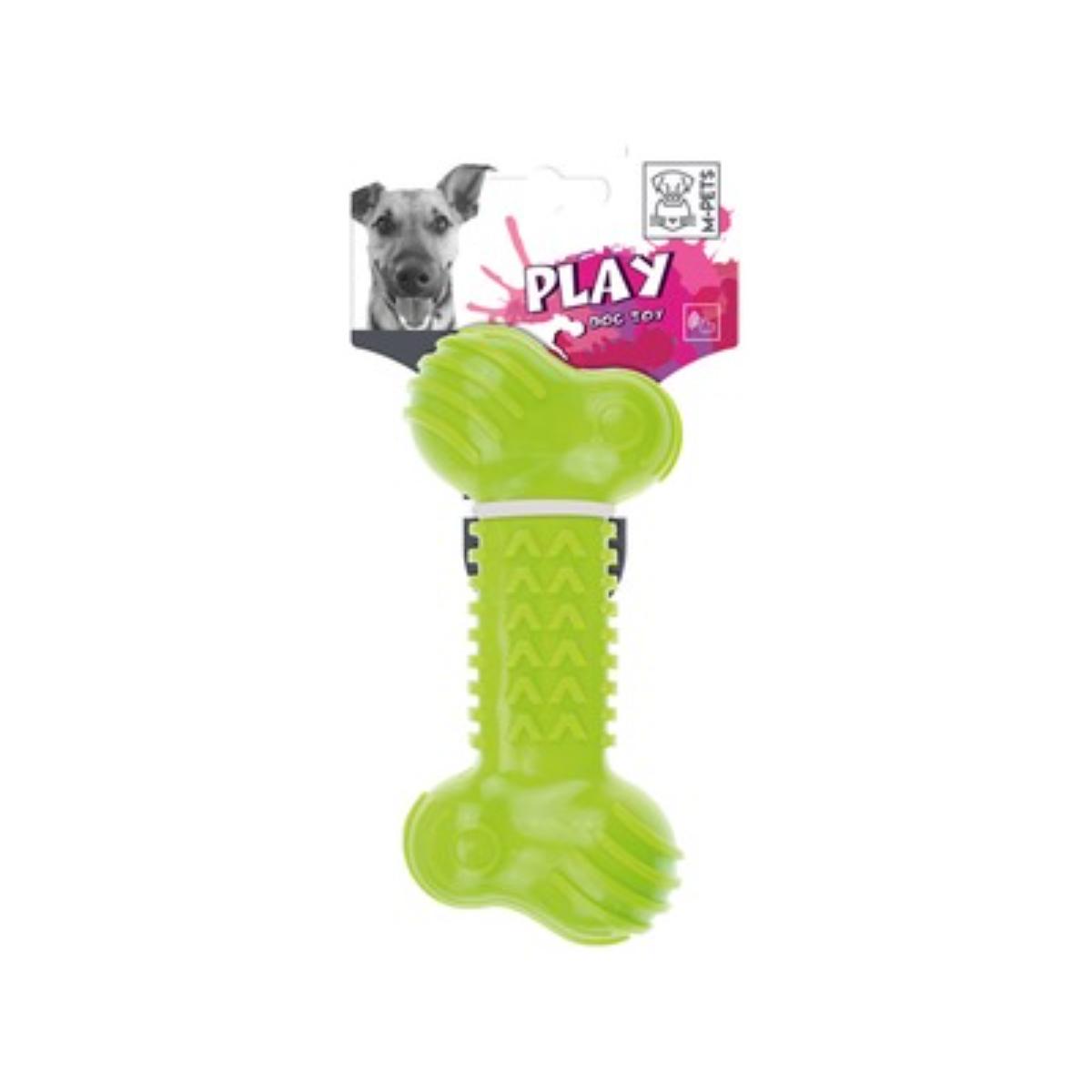 M-PETS Funbone, jucărie de ros câini, dentiție, cauciuc M-PETS Funbone, jucărie de ros câini XS-L, dentiție, cauciuc, verde, 18cm - poza 2