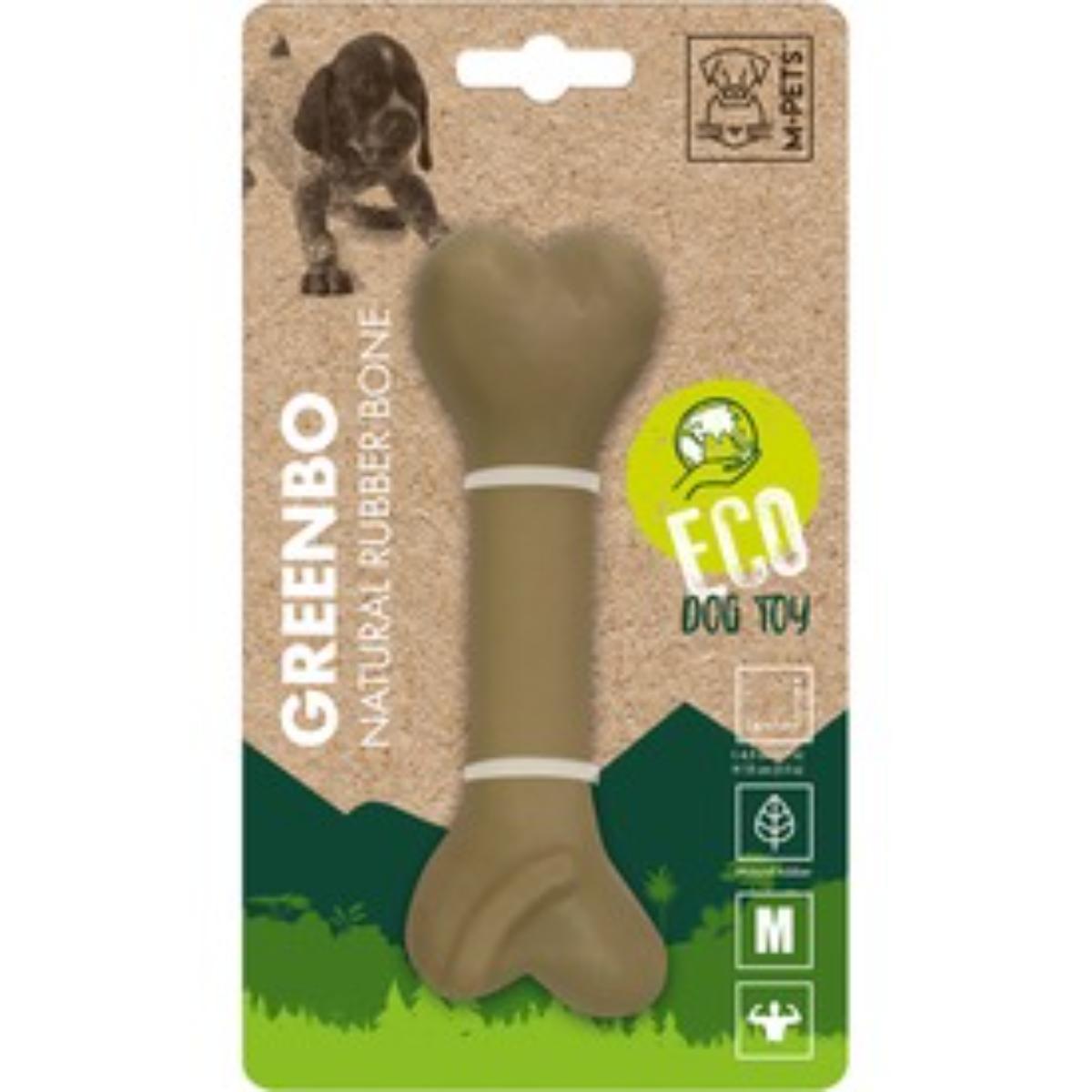 M-PETS Greenbo, jucărie de ros câini, dentiție, cauciuc M-PETS Greenbo, jucărie de ros câini M, dentiție, cauciuc, maro, 15cm - poza 2