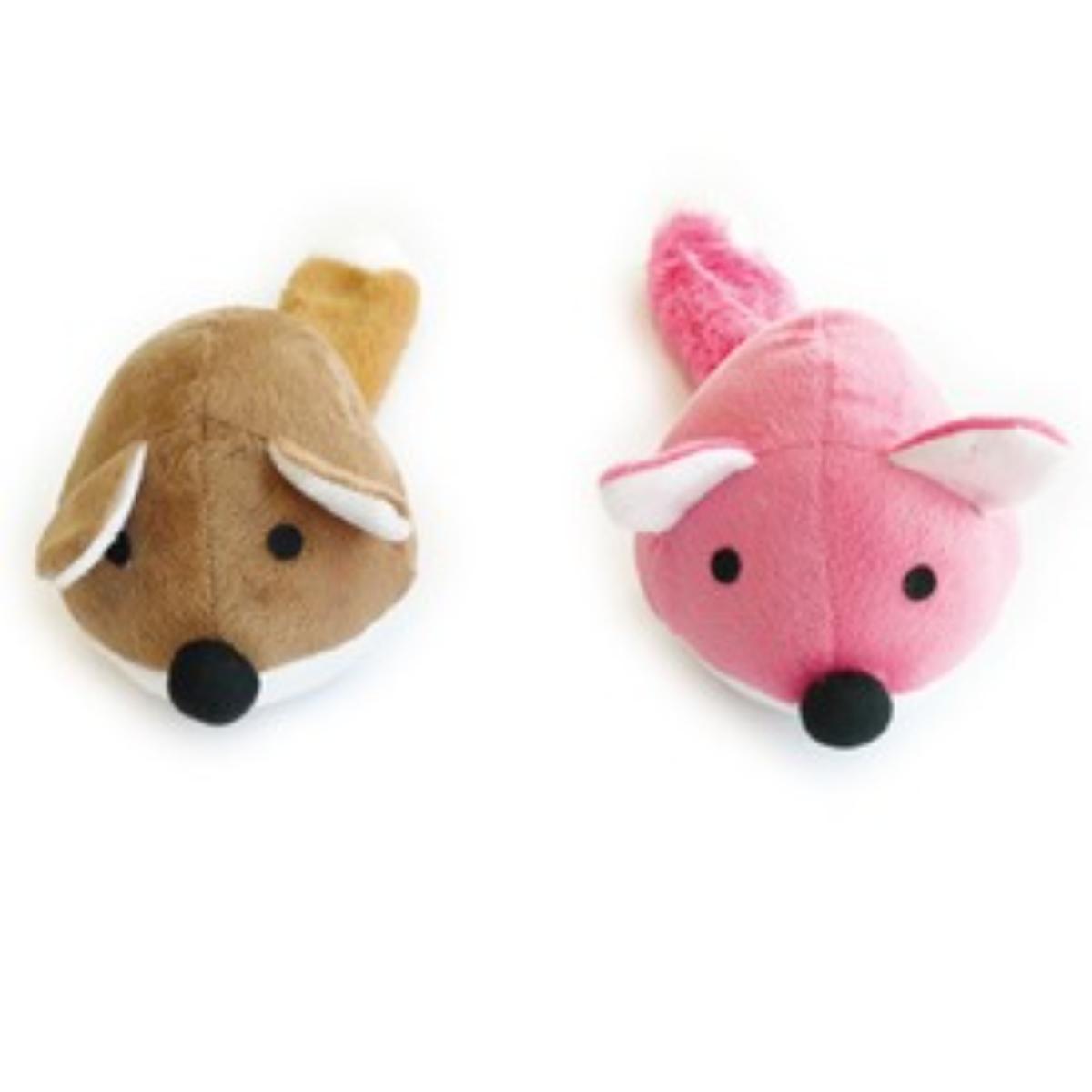 M-PETS Gringo Foxes Squeaker , jucărie de pluș câini XS-M, cu sunet, pluș, diverse culori 10x9.5cm - poza 1