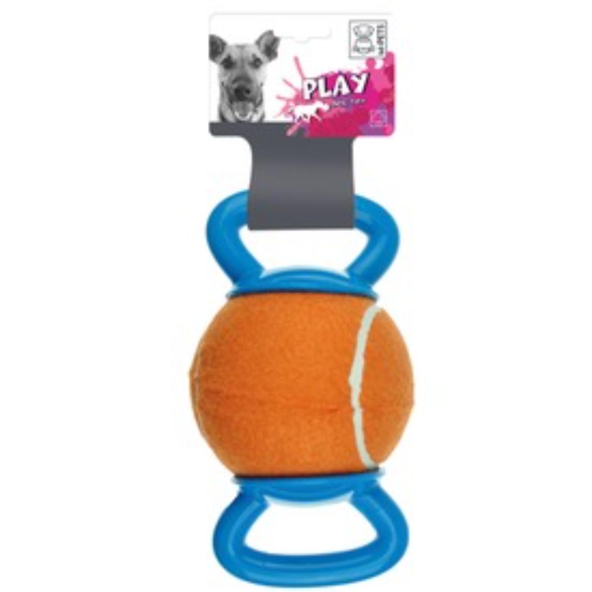 M-PETS Handy Ball, jucărie minge câini, activități fizice, cauciuc M-PETS Handy Ball, jucărie minge câini S-L, activități fizice, cauciuc, albastru și portocaliu, ⌀12.7cm - poza 2