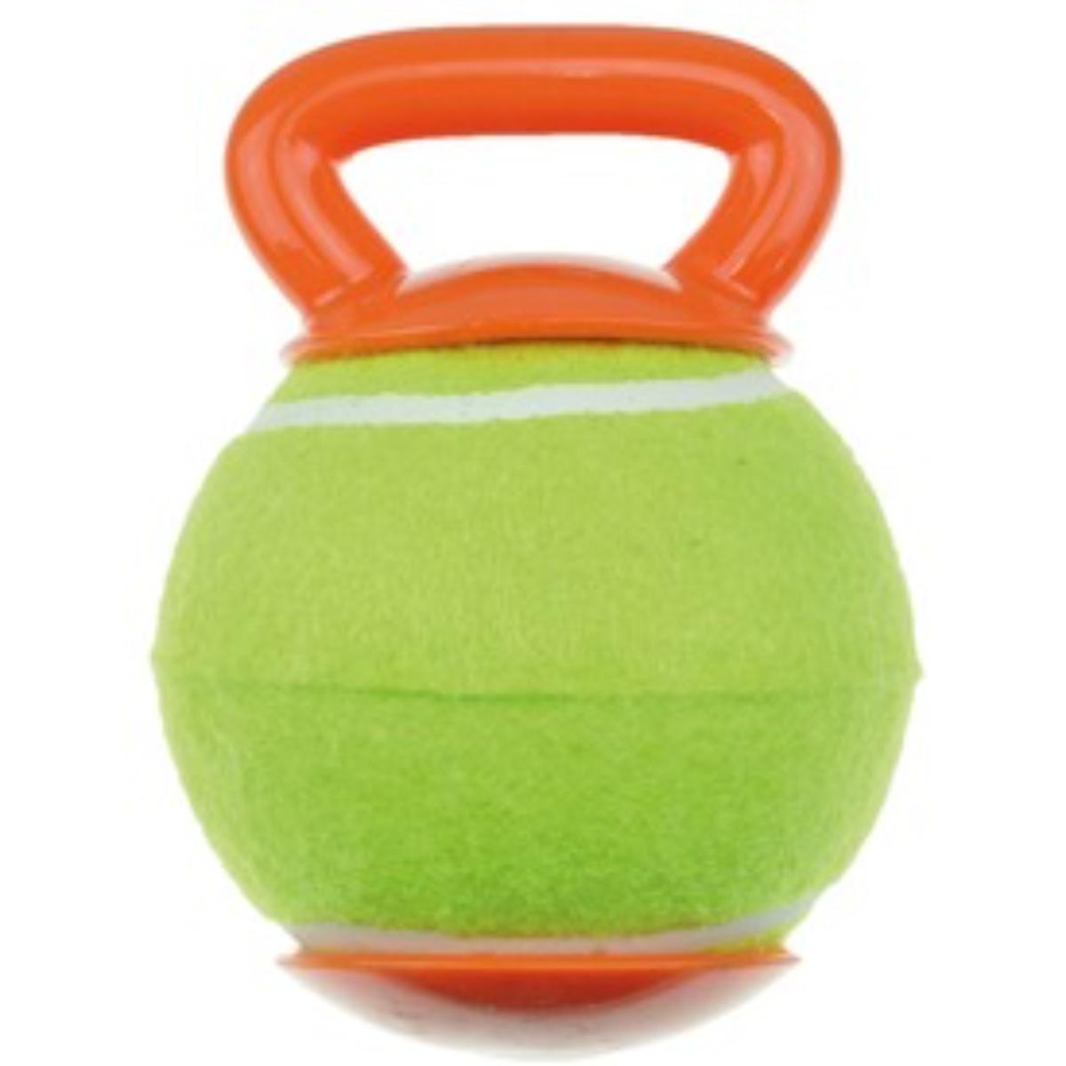 M-PETS Handy Ball, jucărie minge câini, activități fizice, cauciuc M-PETS Handy Ball, jucărie minge câini S-L, activități fizice, cauciuc, portocaliu și verde, ⌀12.7cm - poza 2