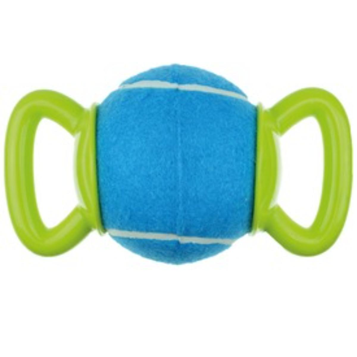 M-PETS Handy Ball, jucărie minge câini, activități fizice, cauciuc M-PETS Handy Ball, jucărie minge câini S-L, activități fizice, cauciuc, verde și albastru, ⌀12.7cm - poza 2