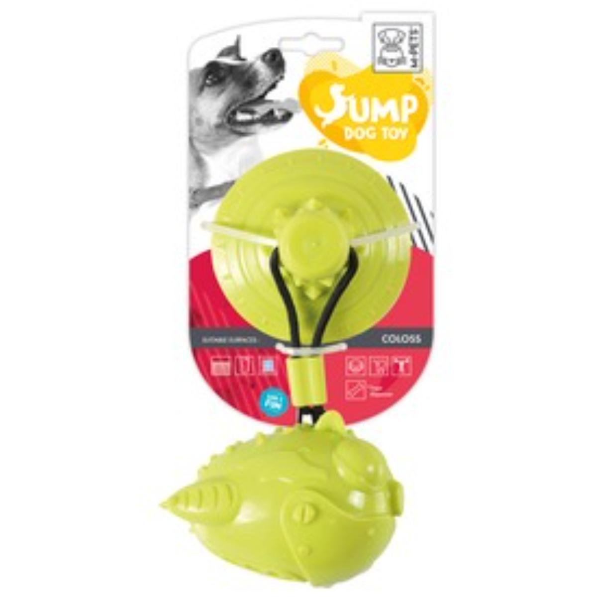 M-PETS Jump Coloss, jucărie interactivă câini XS-M, jucării agățate, cauciuc, verde, 13x12cm - poza 2