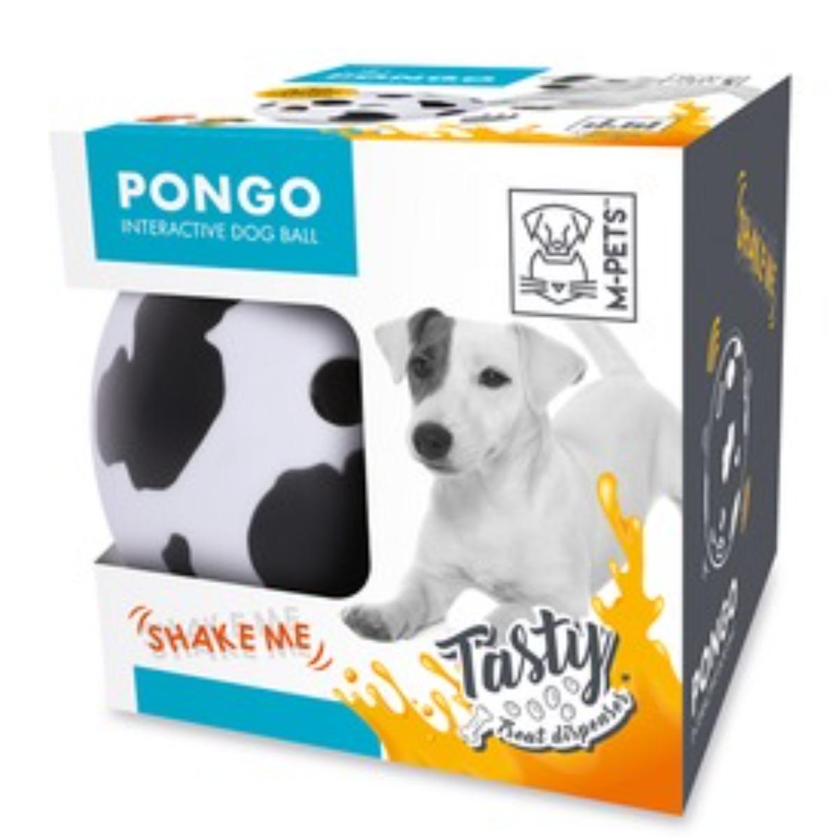 M-PETS Pongo, jucărie interactivă câini S-L, cu sunet, inteligente, nylon, alb și negru, ⌀14.5cm - poza 1